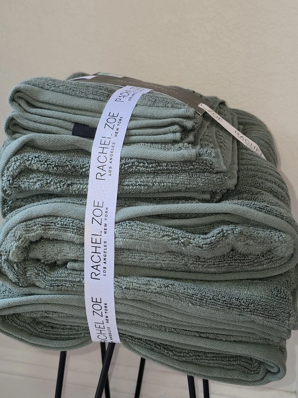 Rachel Zoe, 6 Pcs Cotton Towel Set - Sage Green